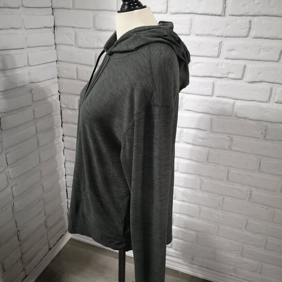 Old Navy Active Breathe On Ladies Size Large Lightweight Dark Grey Hoodie - Picture 8 of 11